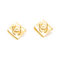 Earrings CC Diamond-shaped Clip On Earrings Gold Gold Plated