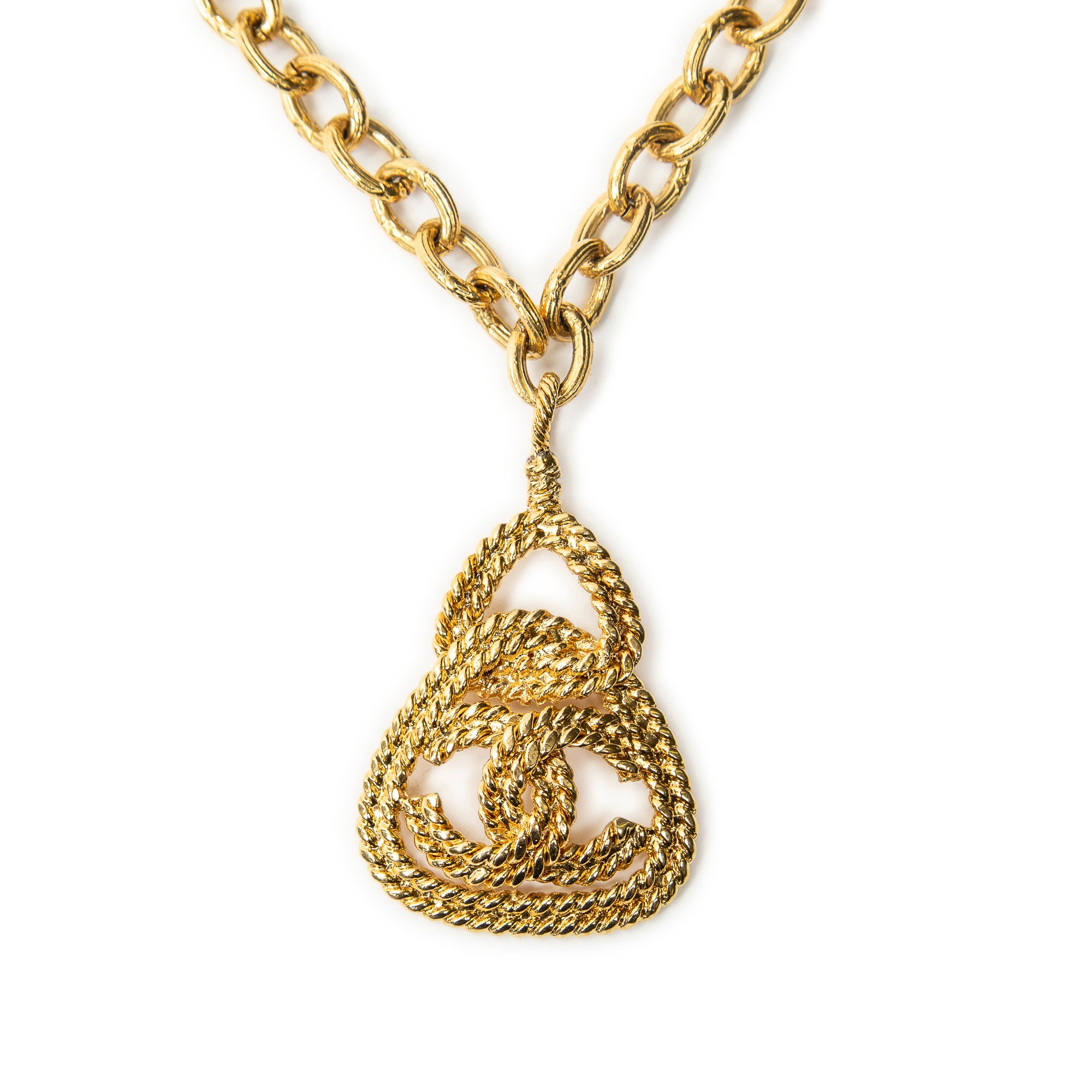 Necklace CC Rope Triangle Pendant Necklace Gold Gold Plated