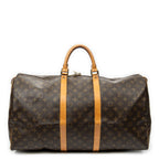 Travel Bag Keepall 55 Brown Monogram Canvas