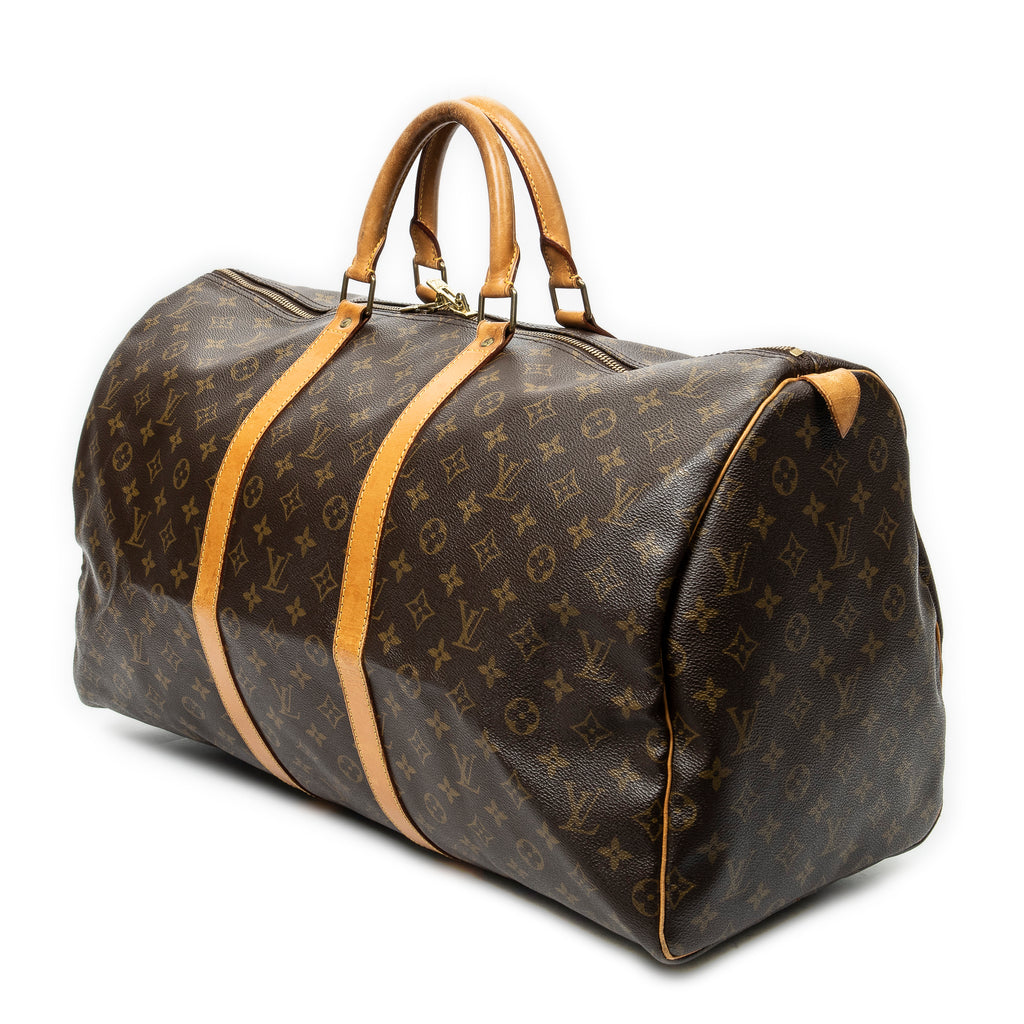 Travel Bag Keepall 55 Brown Monogram Canvas