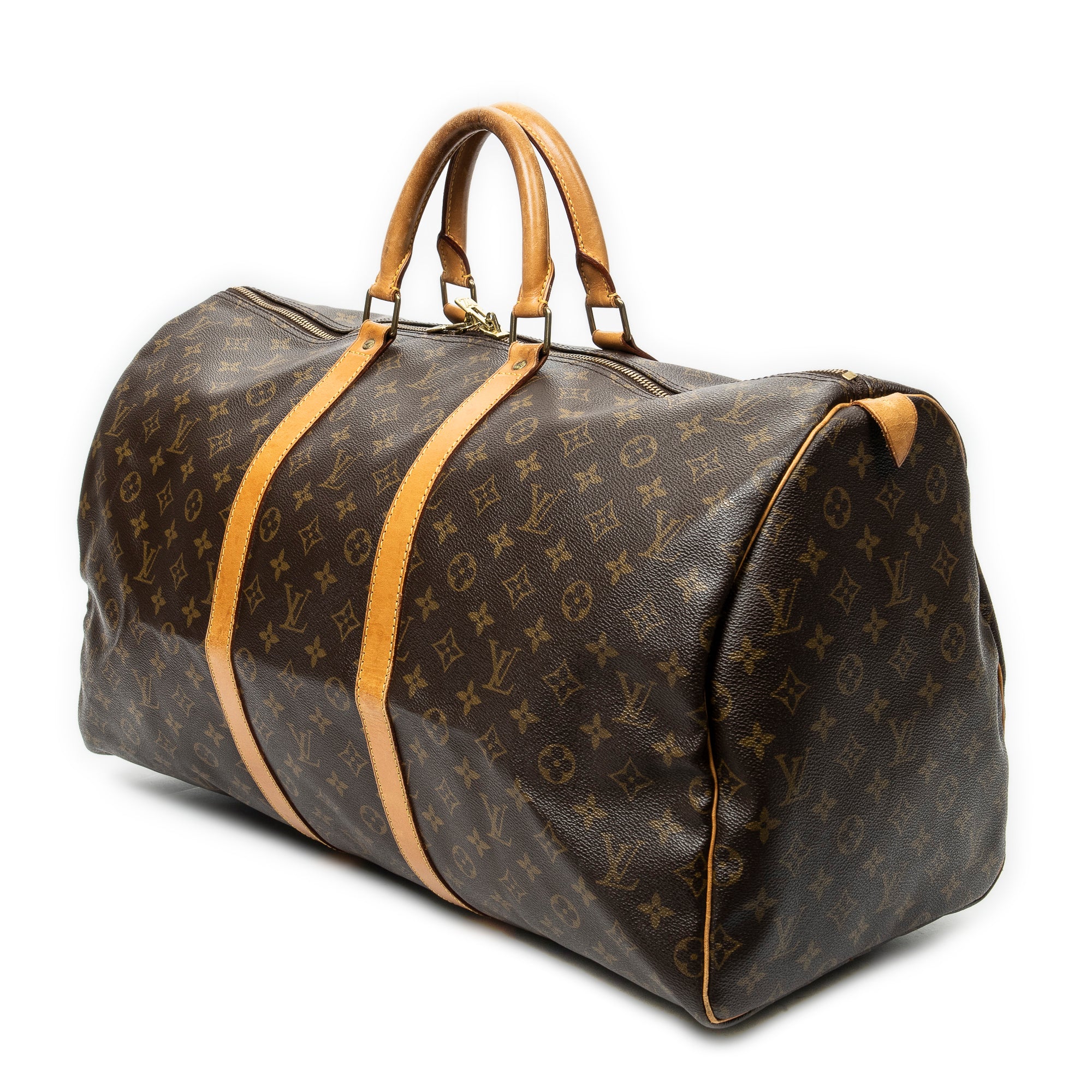 Travel Bag Keepall 55 Brown Monogram Canvas