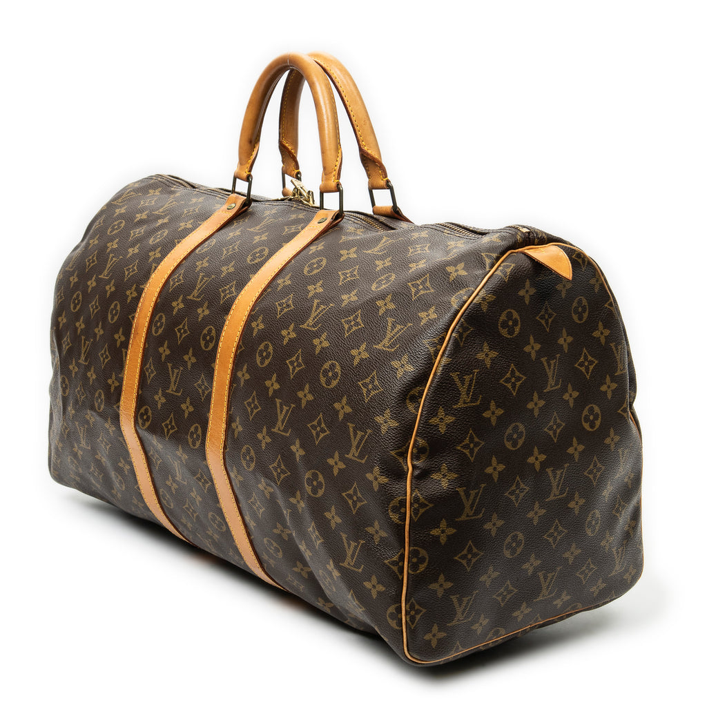 Travel Bag Keepall 55 Brown Monogram Canvas