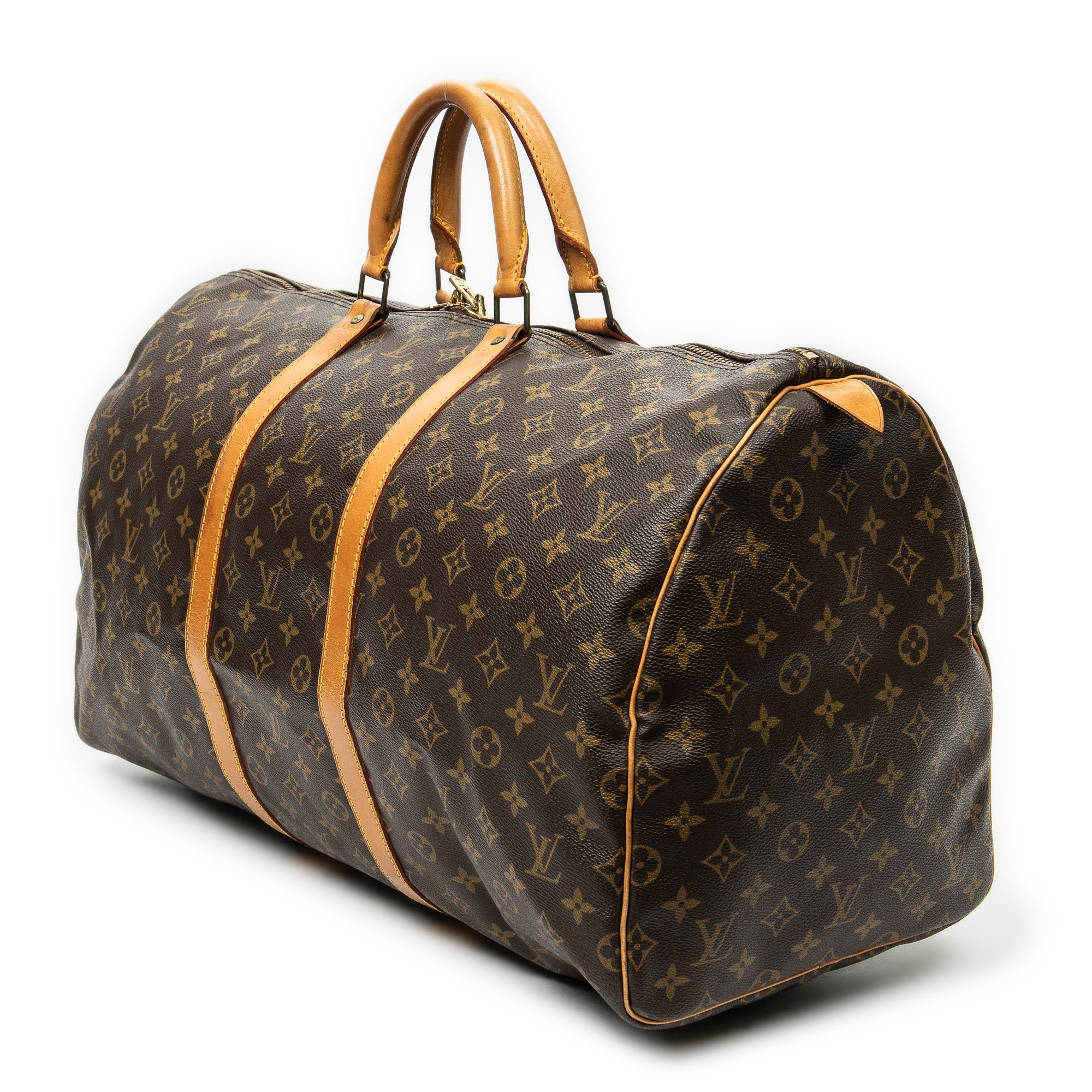 Travel Bag Keepall 55 Brown Monogram Canvas