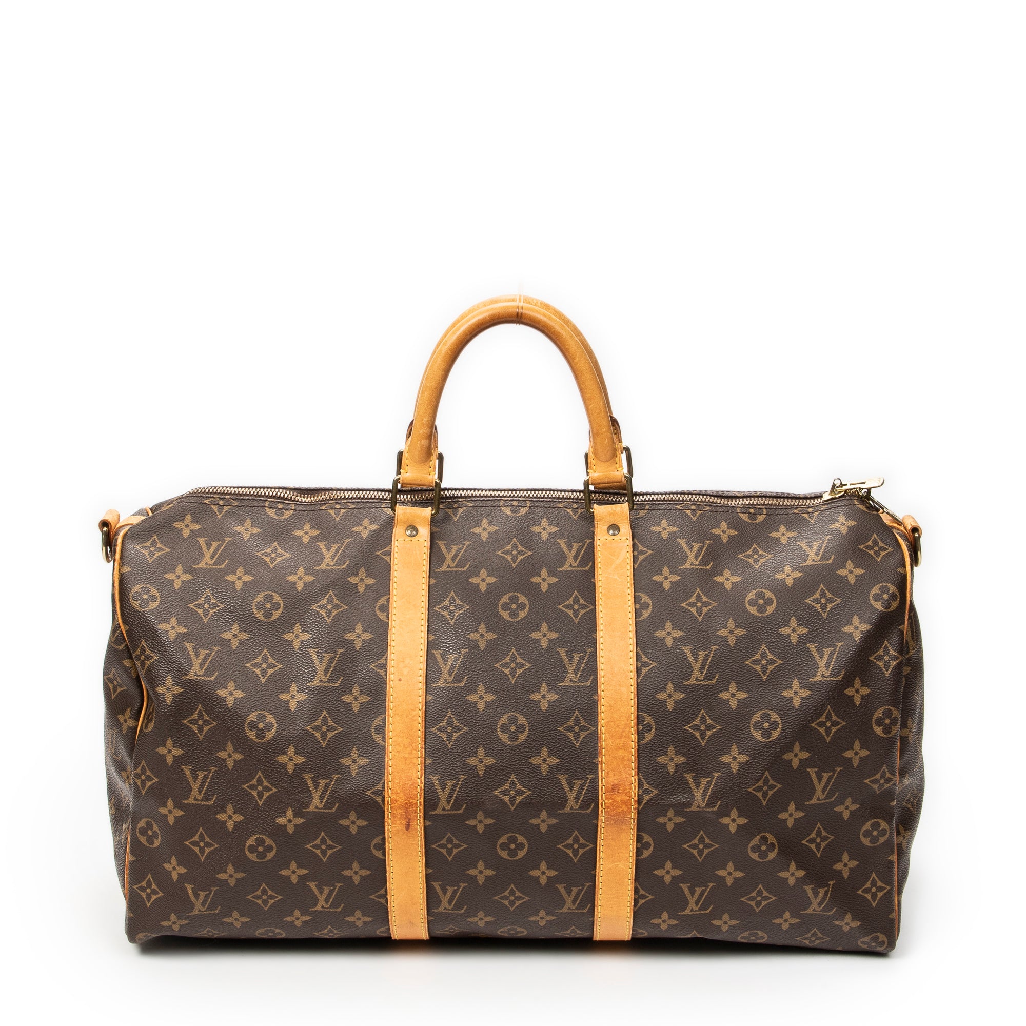 Travel Bag Keepall Bandouliere 50 Brown Monogram Canvas