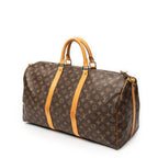 Travel Bag Keepall Bandouliere 50 Brown Monogram Canvas