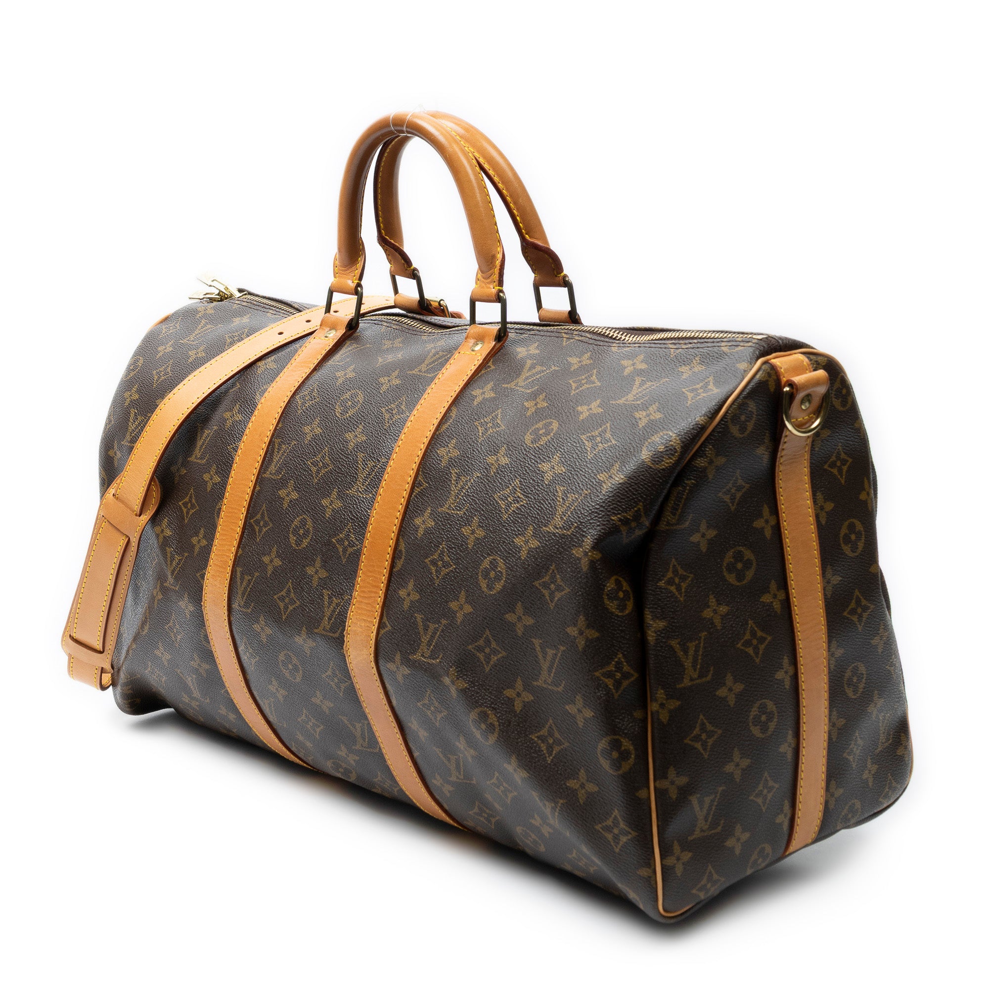 Travel Bag Keepall Bandouliere 50 Brown Monogram Canvas