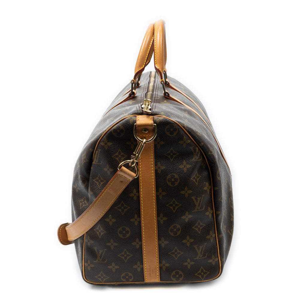 Travel Bag Keepall Bandouliere 50 Brown Monogram Canvas