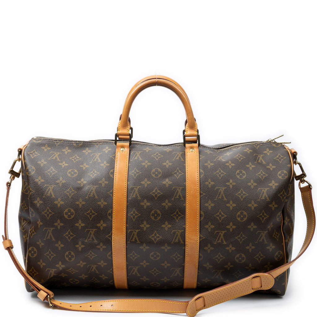 Travel Bag Keepall Bandouliere 50 Brown Monogram Canvas