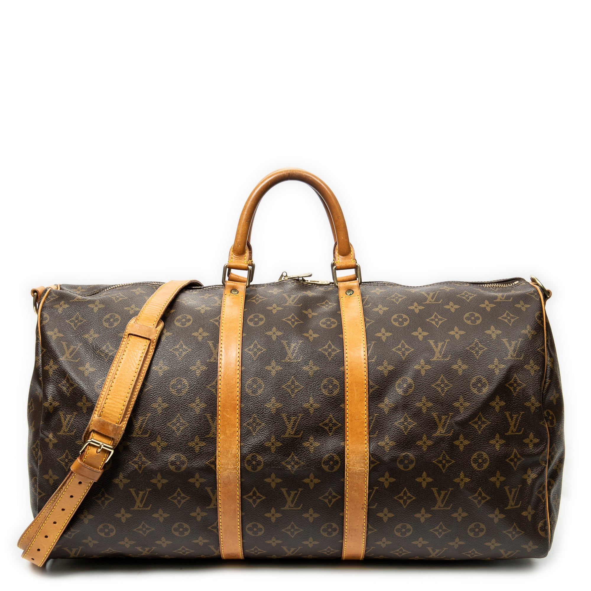 Travel Bag Keepall Bandouliere 55 Brown Monogram Canvas
