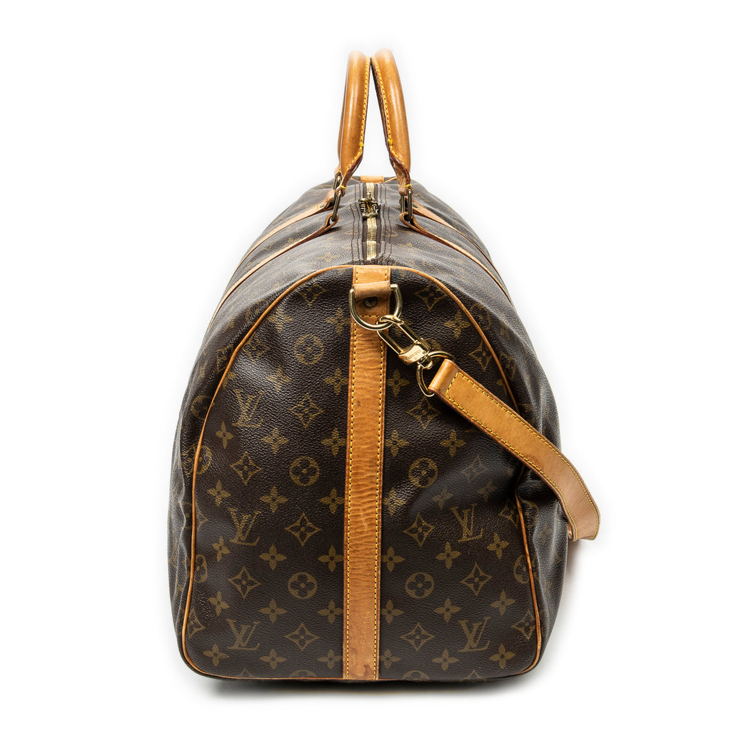 Travel Bag Keepall Bandouliere 55 Brown Monogram Canvas