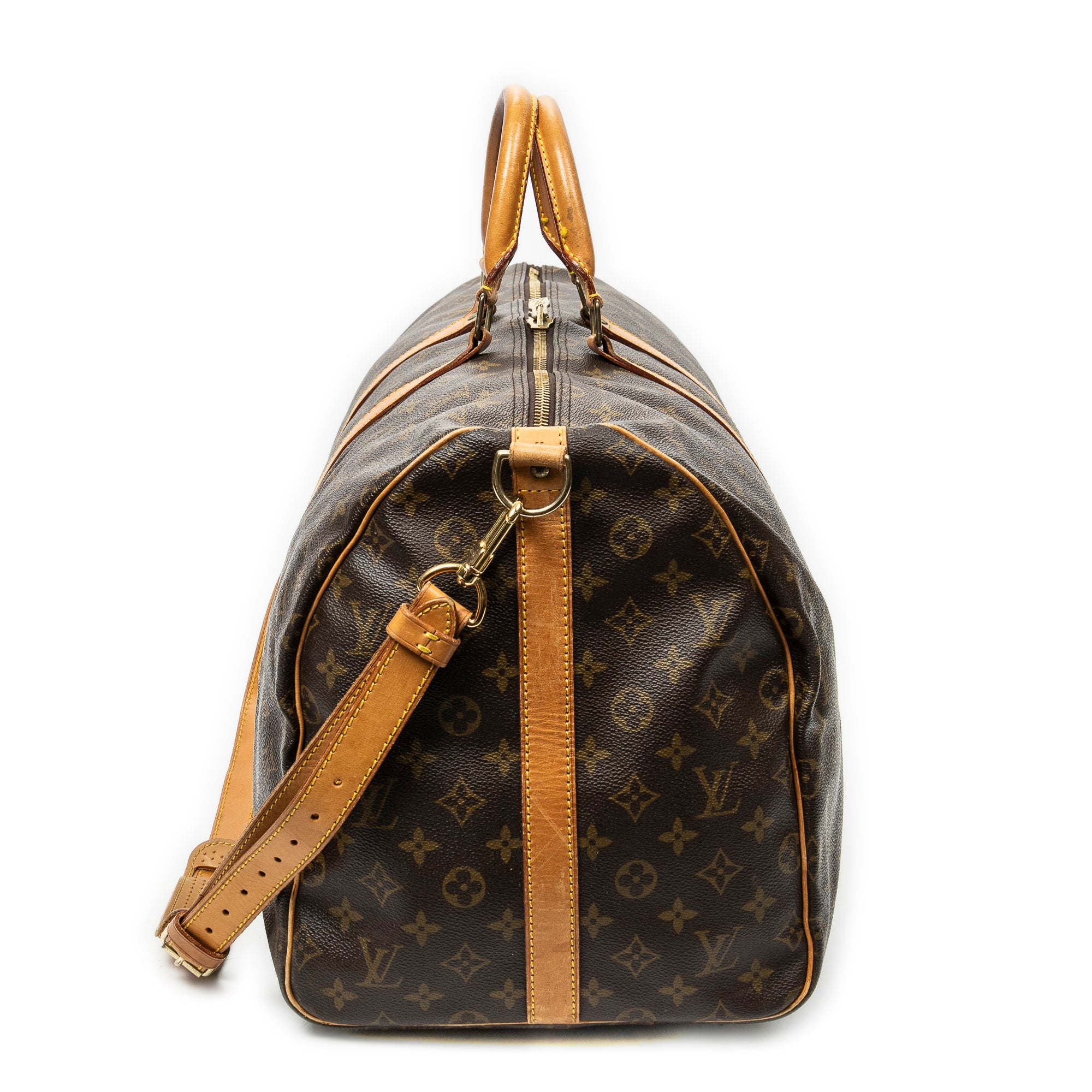 Travel Bag Keepall Bandouliere 55 Brown Monogram Canvas