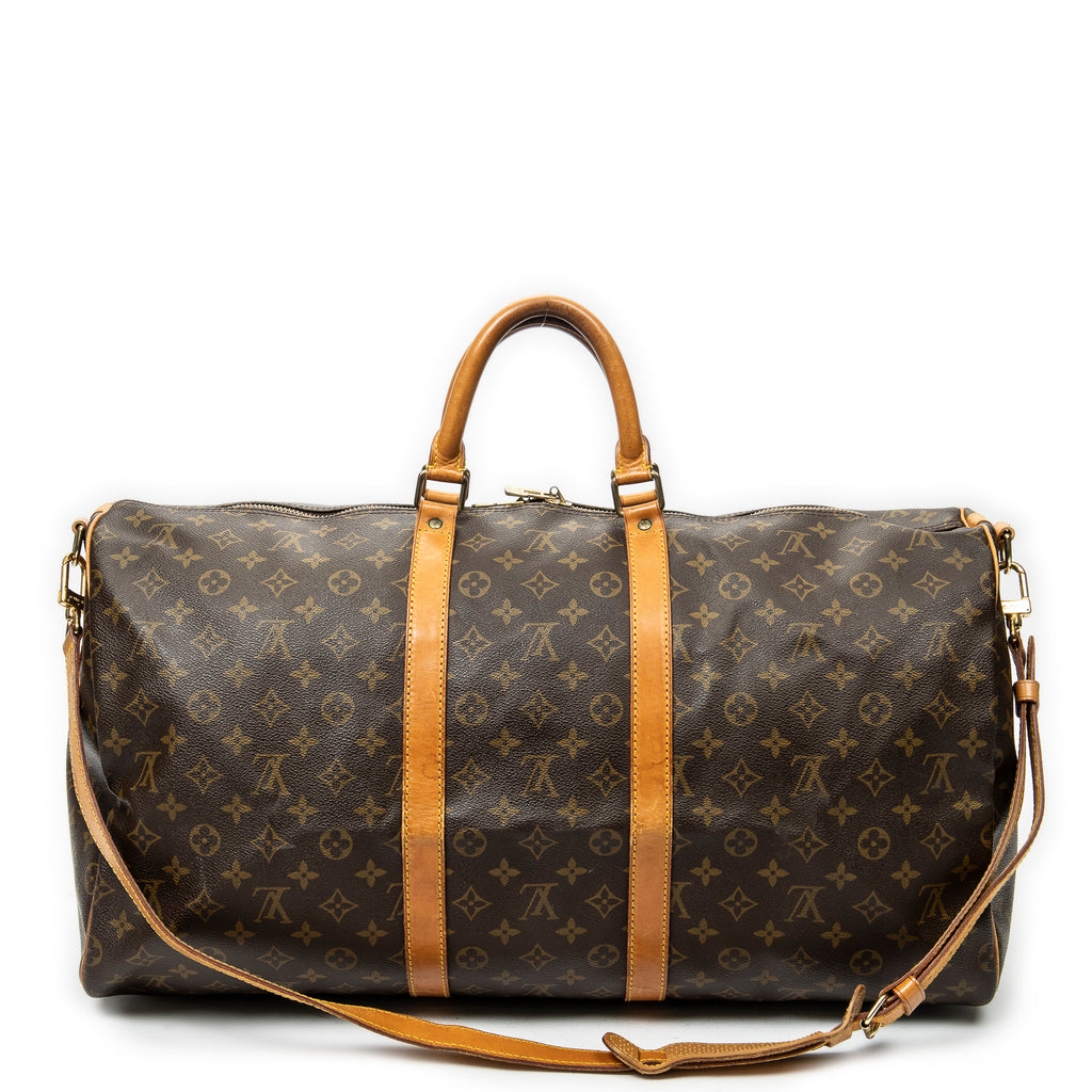 Travel Bag Keepall Bandouliere 55 Brown Monogram Canvas