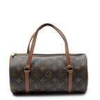 Handbag Papillon 26 Brown Monogram Canvas