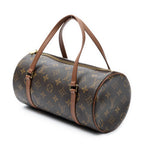 Handbag Papillon 26 Brown Monogram Canvas