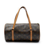 Handbag Papillon 26 Brown Monogram Canvas