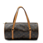 Handbag Papillon 26 Brown Monogram Canvas