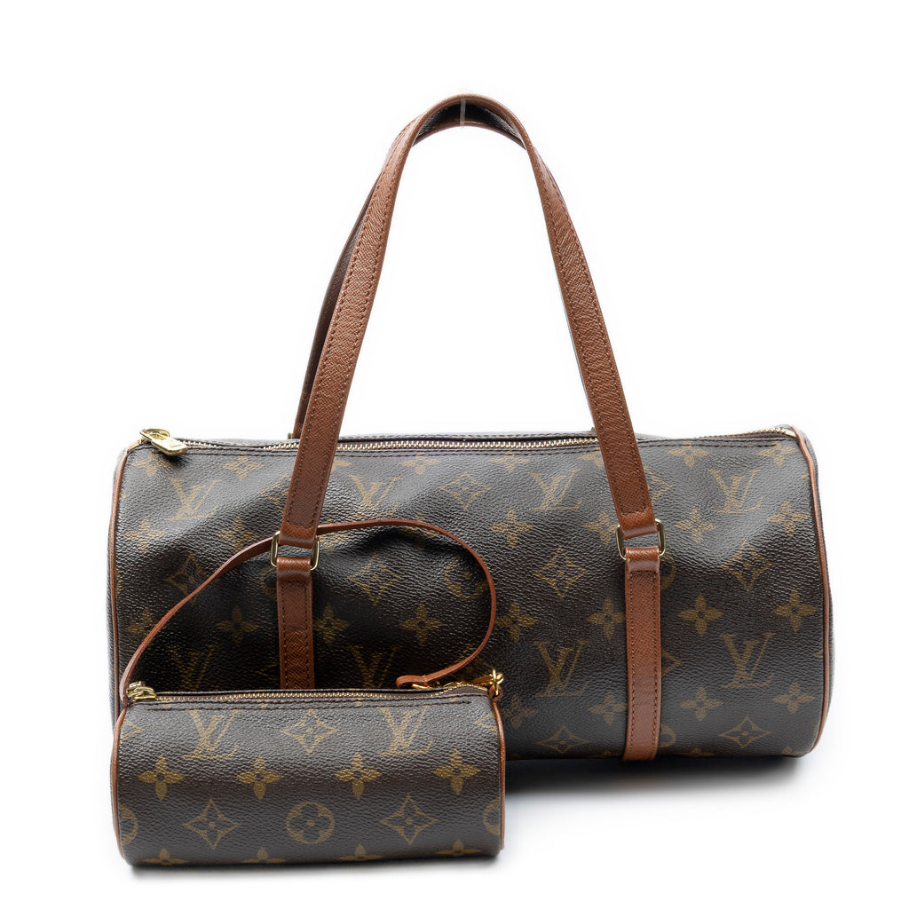 Handbag Papillon 30 Brown Monogram Canvas