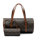 Handbag Papillon 30 Brown Monogram Canvas