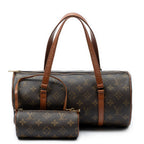 Handbag Papillon 30 Brown Monogram Canvas