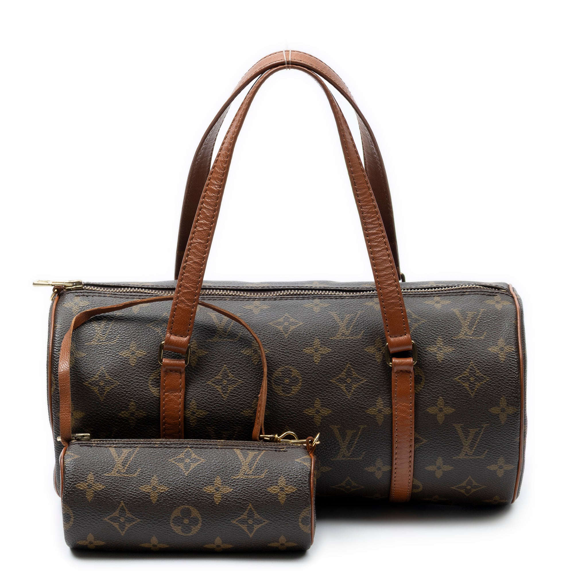 Handbag Papillon 30 Brown Monogram Canvas