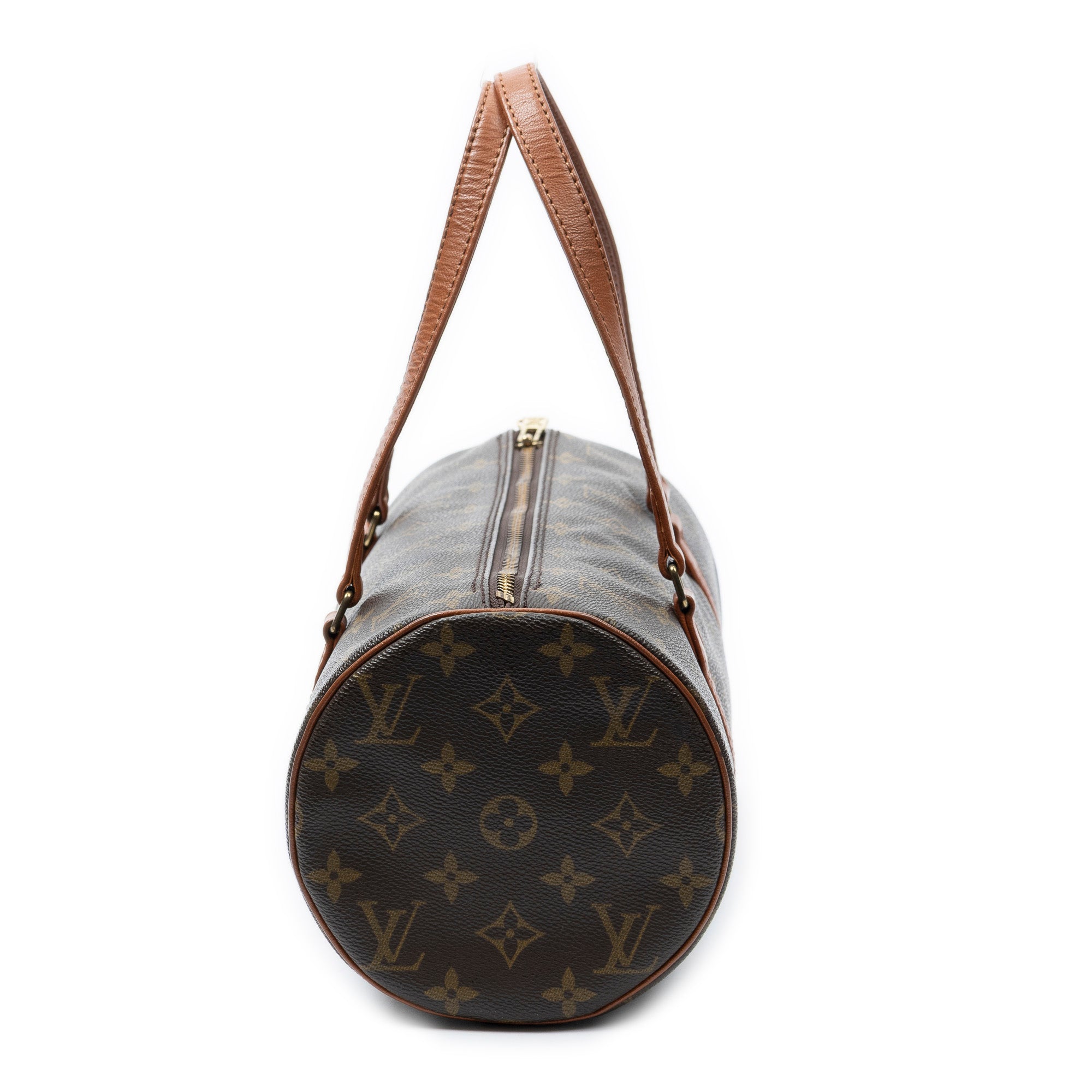Handbag Papillon 30 Brown Monogram Canvas