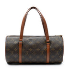 Handbag Papillon 30 Brown Monogram Canvas