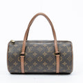 Handbag Papillon 26 Brown Monogram Canvas