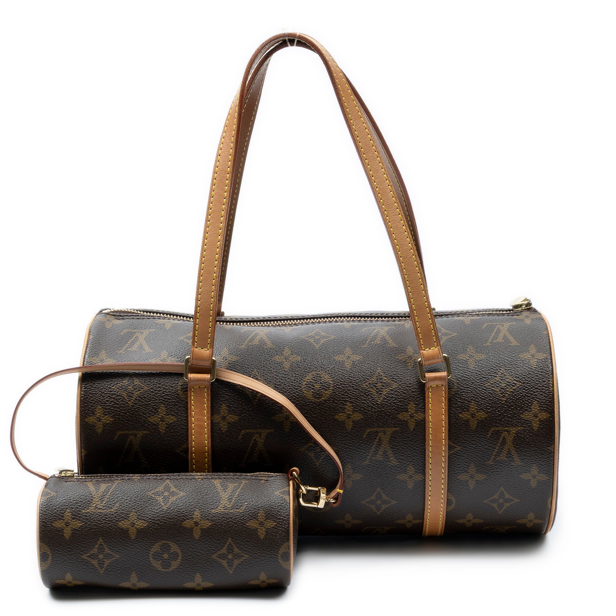 Handbag Papillon 30 Brown Monogram Canvas