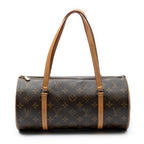 Handbag Papillon 30 Brown Monogram Canvas