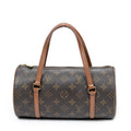 Handbag Papillon 26 Brown Monogram Canvas
