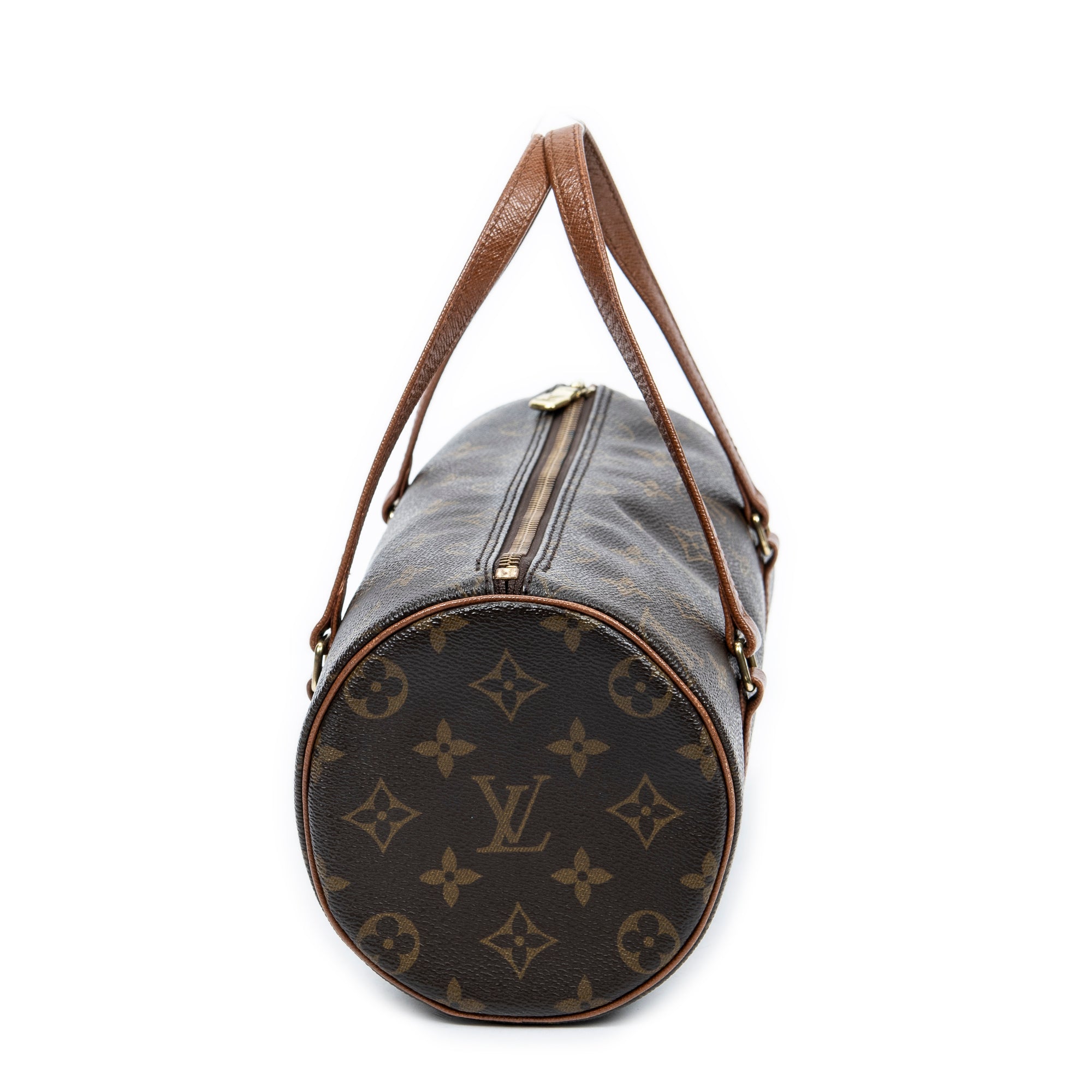 Handbag Papillon 26 Brown Monogram Canvas