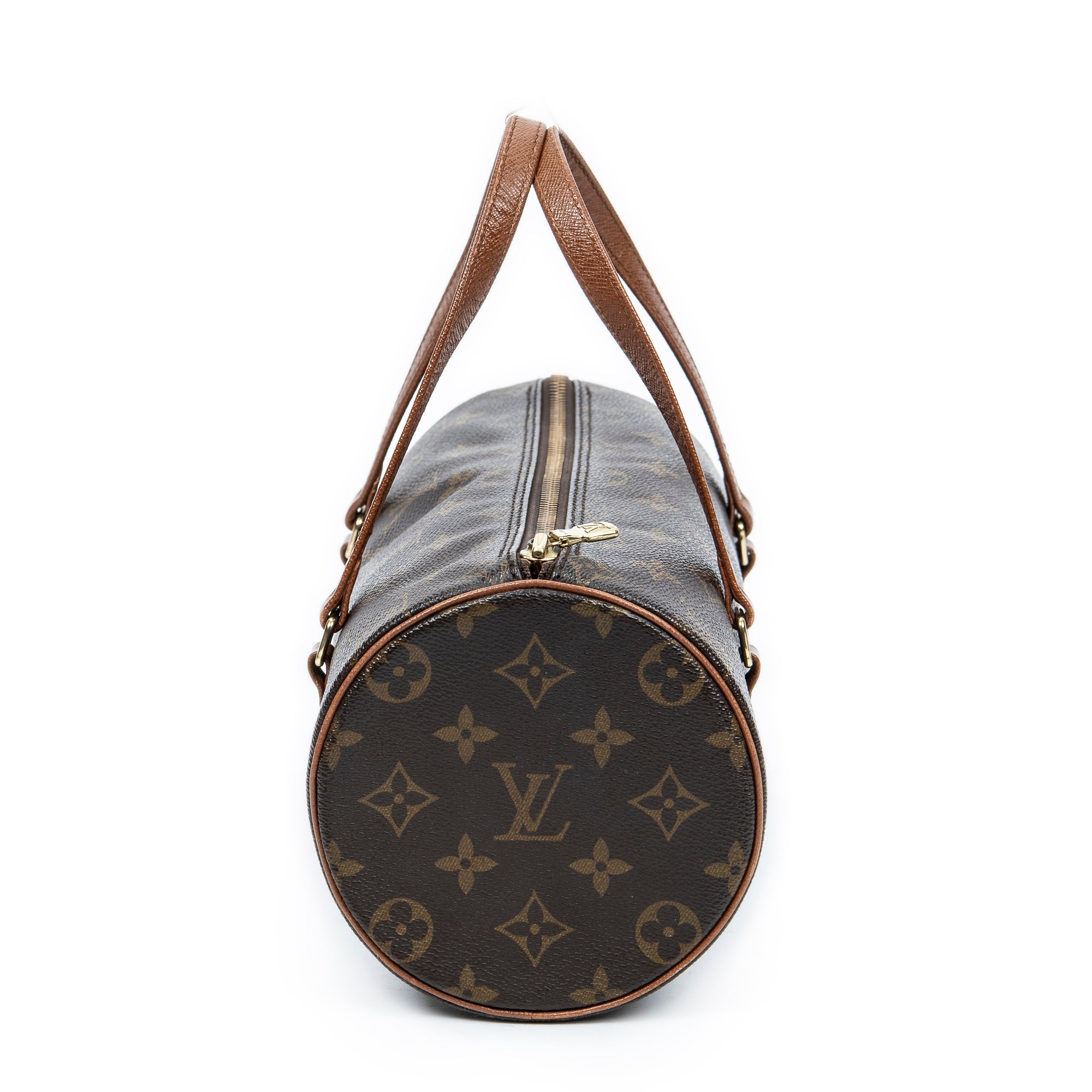 Handbag Papillon 26 Brown Monogram Canvas