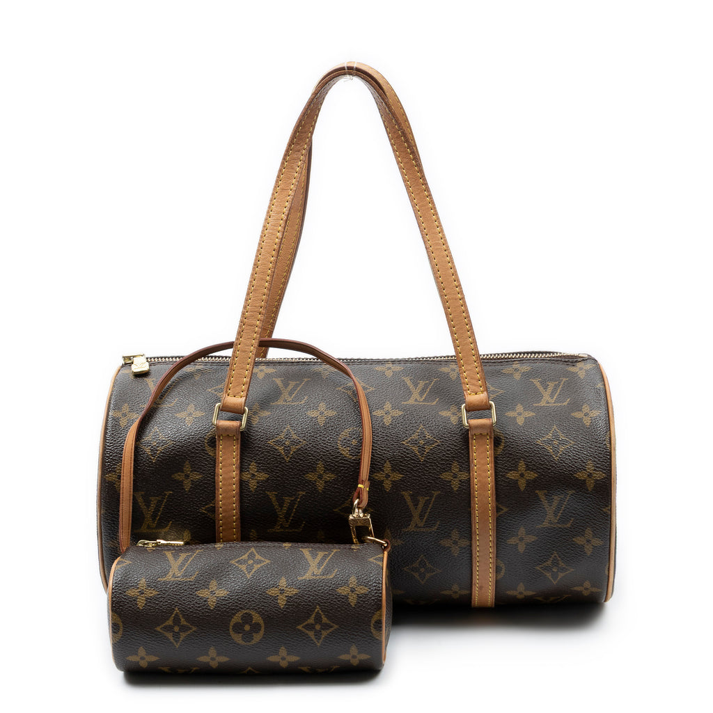 Handbag Papillon 30 Brown Monogram Canvas