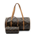 Handbag Papillon 30 Brown Monogram Canvas