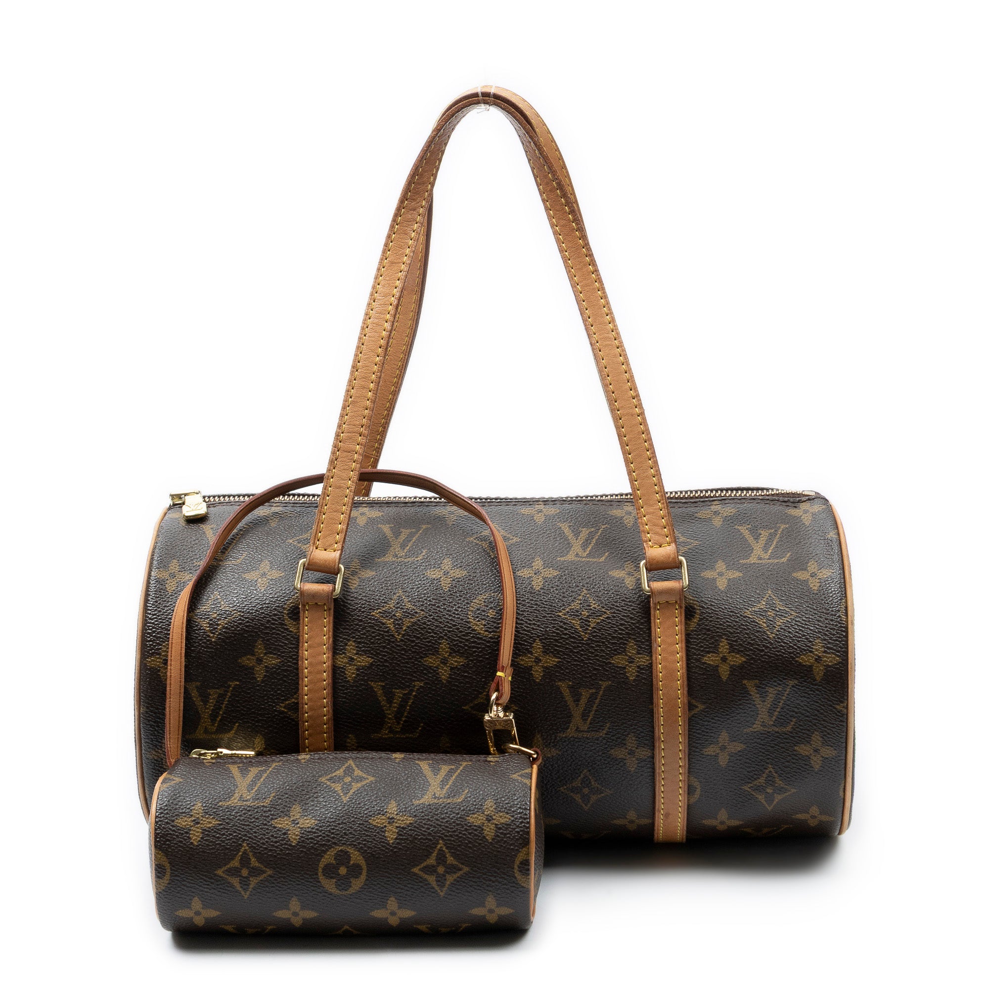 Handbag Papillon 30 Brown Monogram Canvas