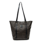 Shoulder Bag Vintage Shopping Tote Black Macadam Coated Canvas