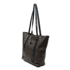 Shoulder Bag Vintage Shopping Tote Black Macadam Coated Canvas