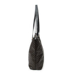 Shoulder Bag Vintage Shopping Tote Black Macadam Coated Canvas