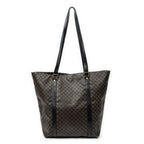 Shoulder Bag Vintage Shopping Tote Black Macadam Coated Canvas