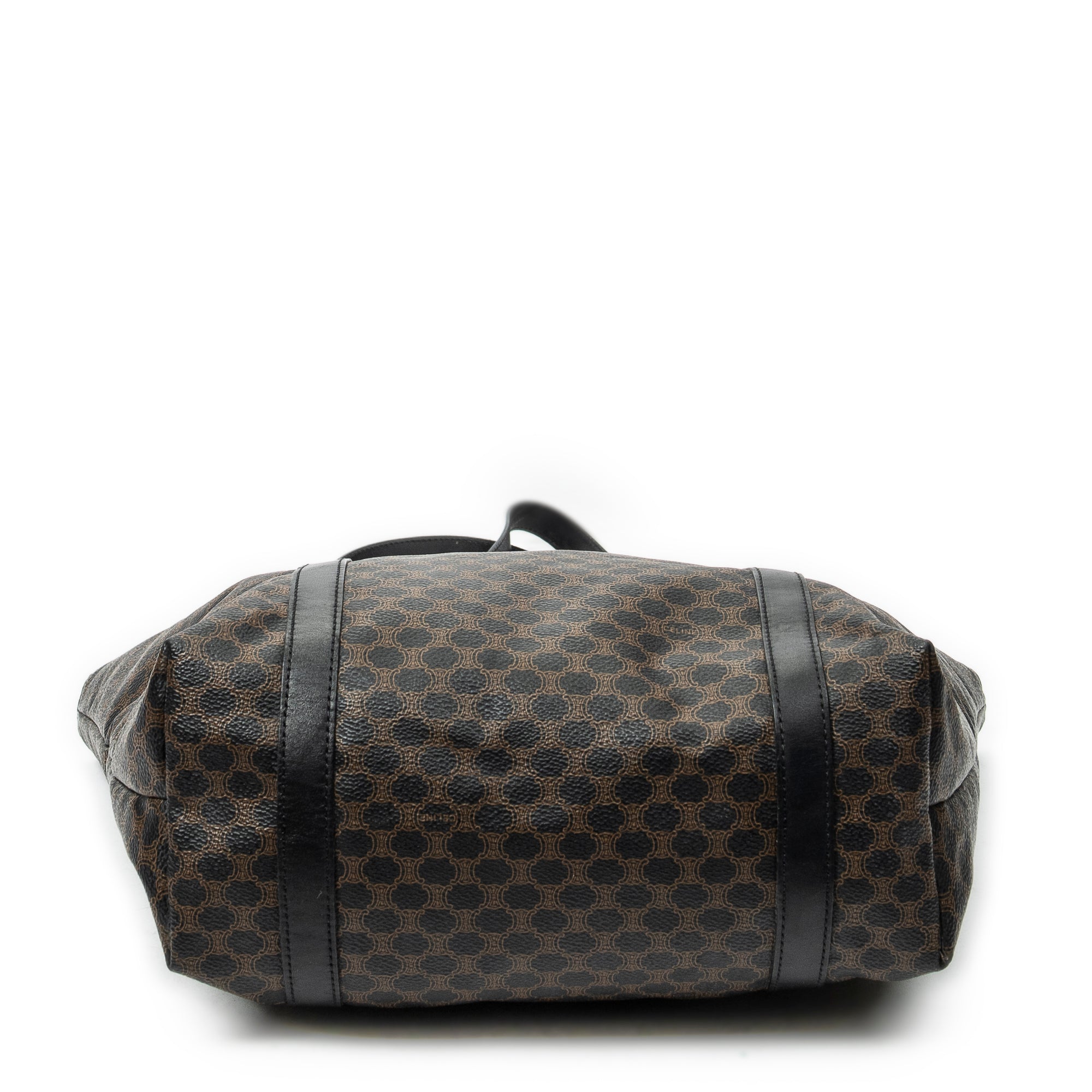 Shoulder Bag Vintage Shopping Tote Black Macadam Coated Canvas