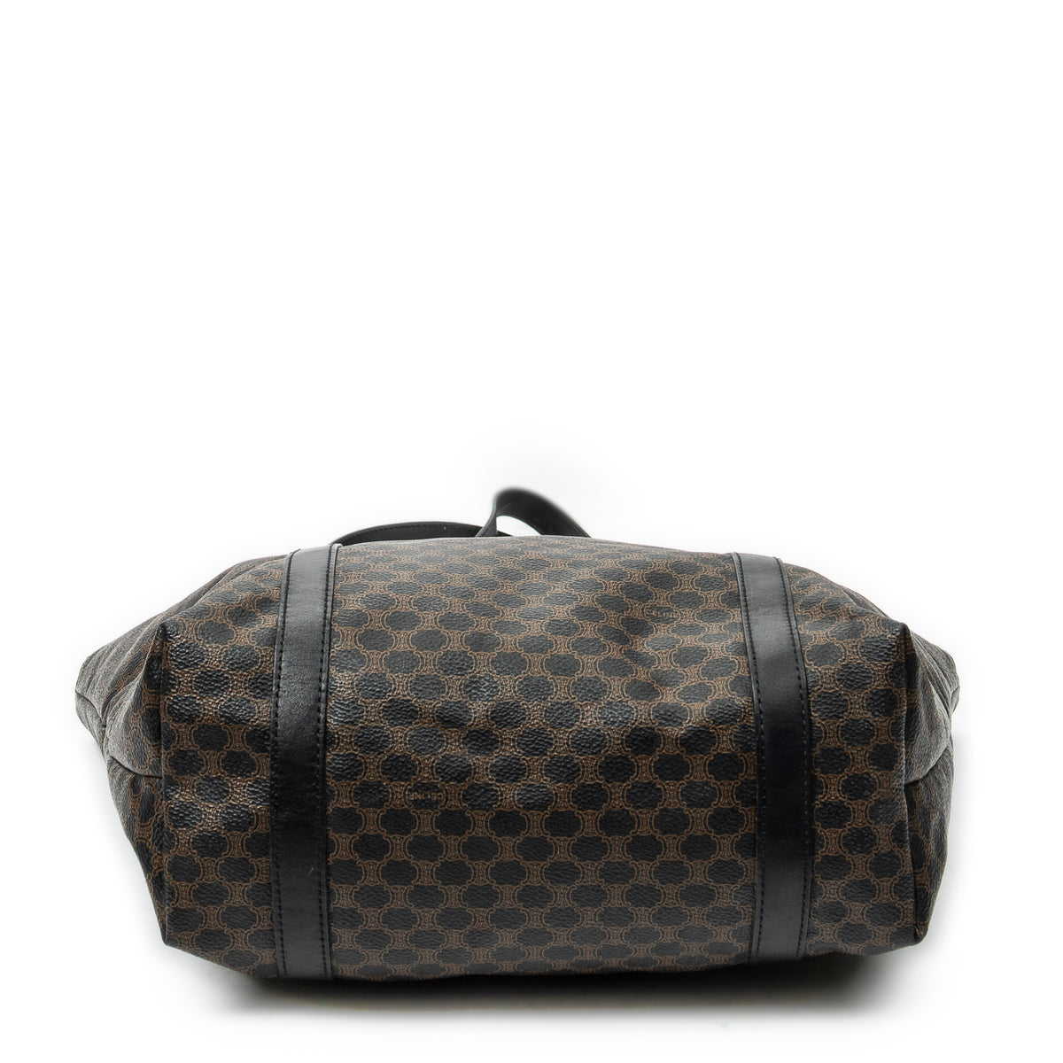 Shoulder Bag Vintage Shopping Tote Black Macadam Coated Canvas
