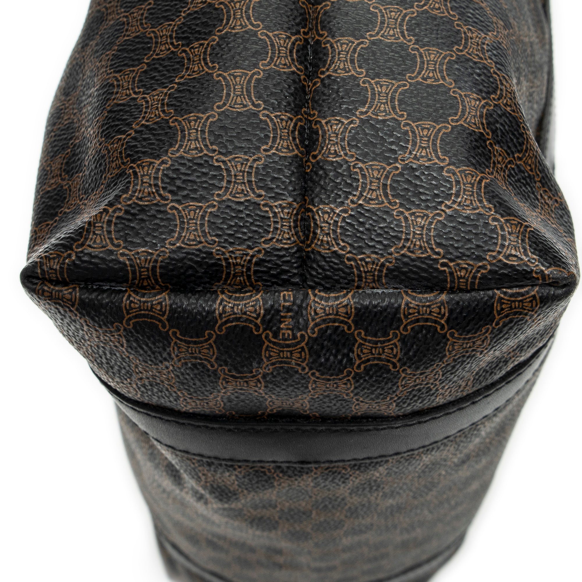 Shoulder Bag Vintage Shopping Tote Black Macadam Coated Canvas