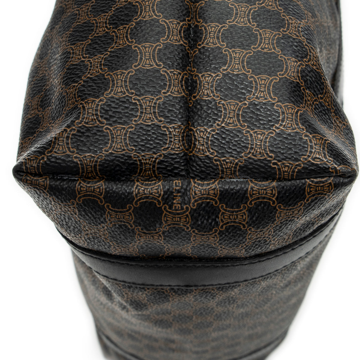 Shoulder Bag Vintage Shopping Tote Black Macadam Coated Canvas