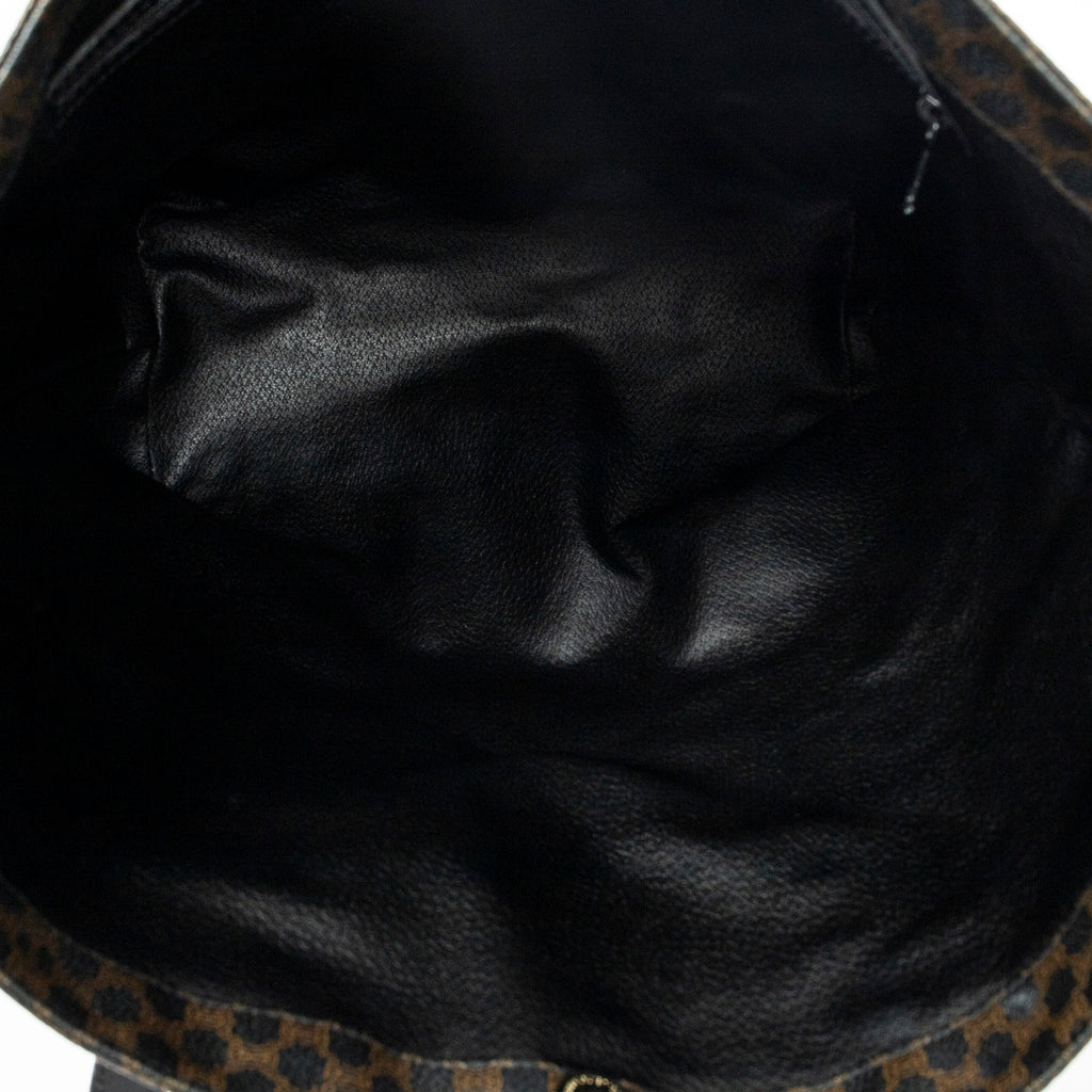 Shoulder Bag Vintage Shopping Tote Black Macadam Coated Canvas