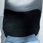 Shoulder Bag Bicolor Vertical Hippo Tote Light Blue Calfskin Leather