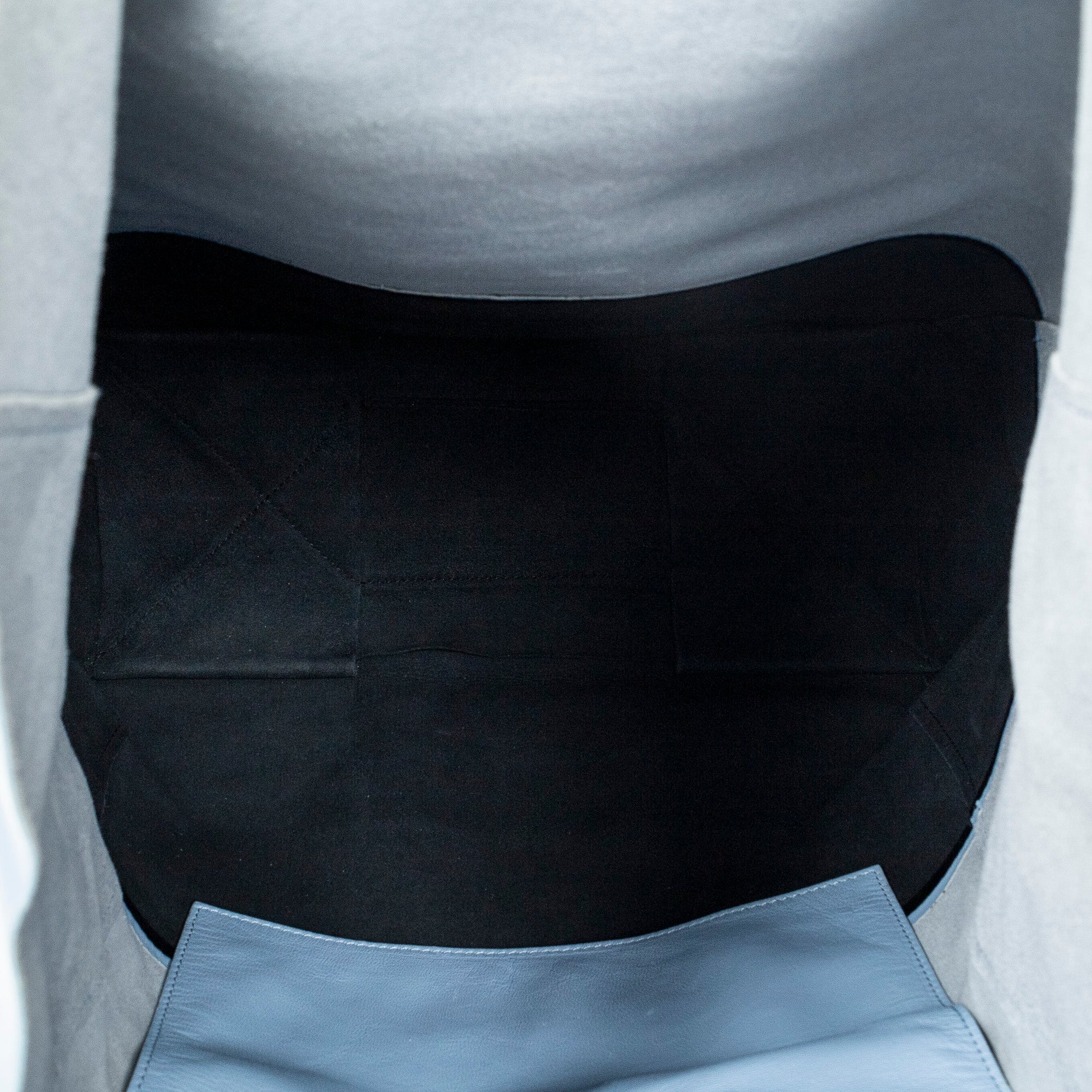Shoulder Bag Bicolor Vertical Hippo Tote Light Blue Calfskin Leather