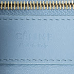 Shoulder Bag Bicolor Vertical Hippo Tote Light Blue Calfskin Leather