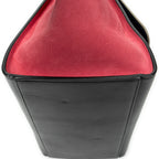 Shoulder Bag Small Tricolor Trapeze Black Calfskin Leather