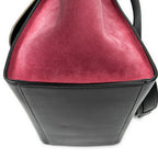 Shoulder Bag Small Tricolor Trapeze Black Calfskin Leather