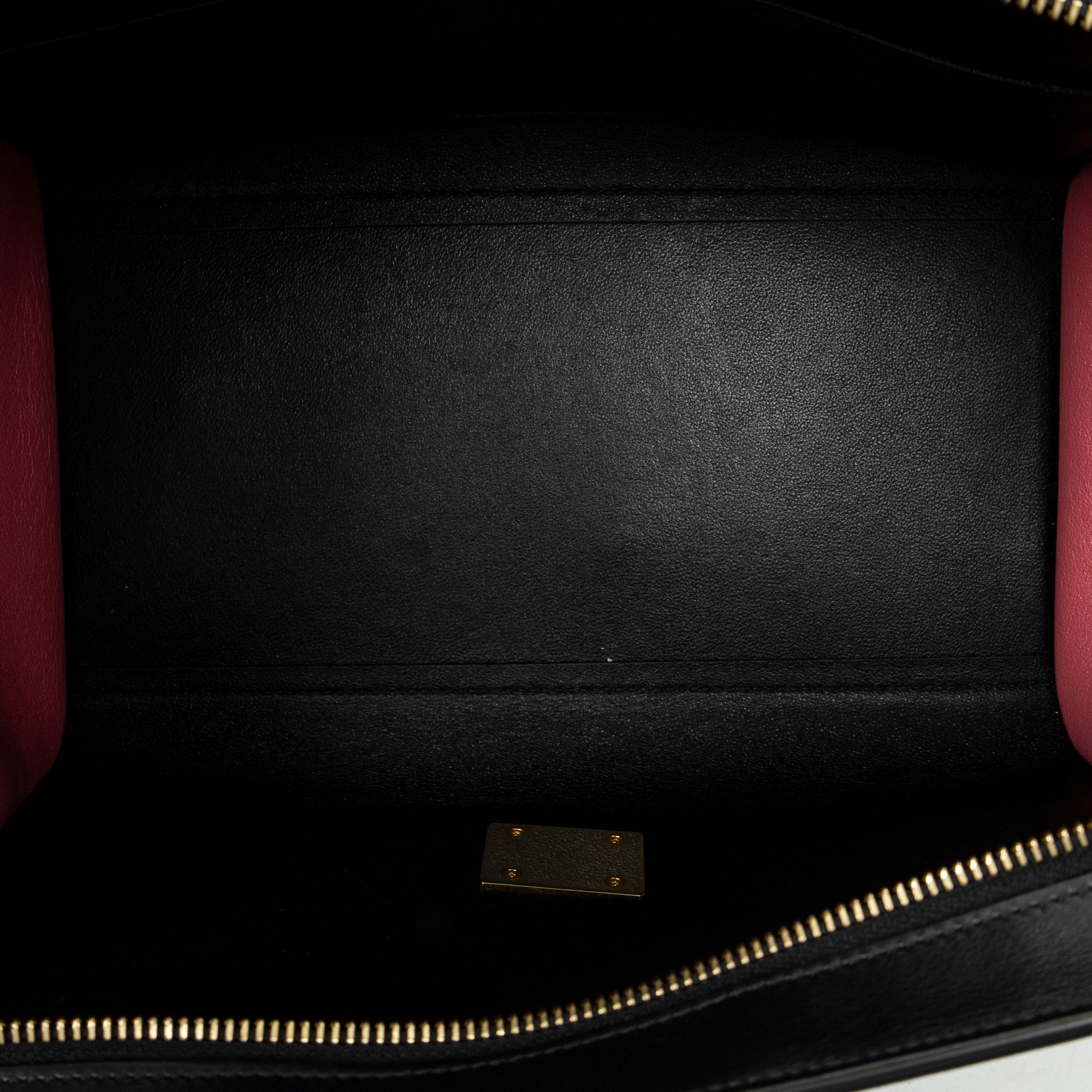 Shoulder Bag Small Tricolor Trapeze Black Calfskin Leather